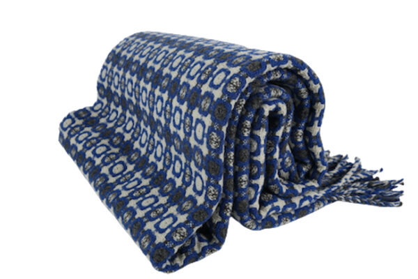 Blauwe geruite wollen plaid - Afbeelding 4