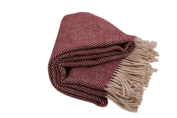 Ecola Bordeauxrode Wollen Plaid - Afbeelding 5