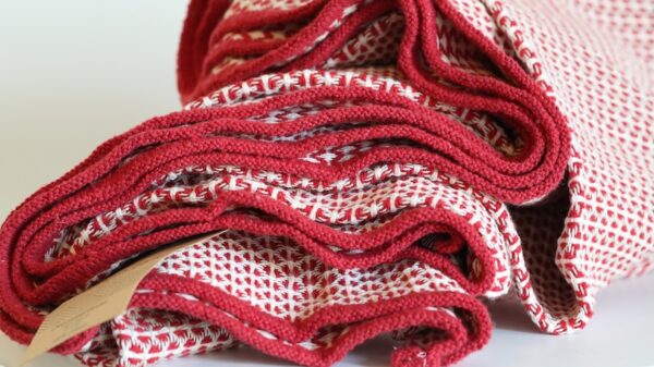 Rood-Witte  Katoenen Plaid - Afbeelding 6