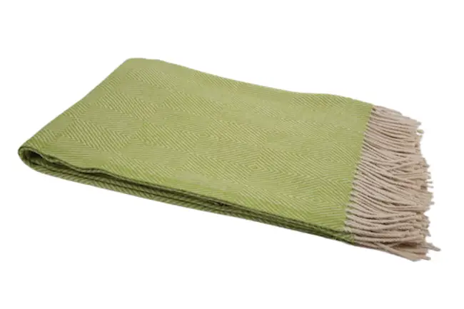Ecola Groene Wollen Plaid - Afbeelding 2